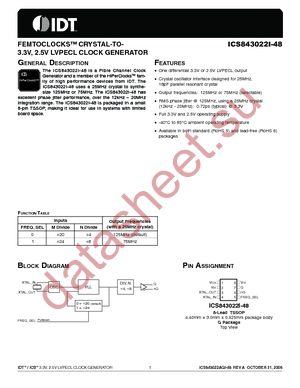 ICS843022AGI-48LF datasheet  